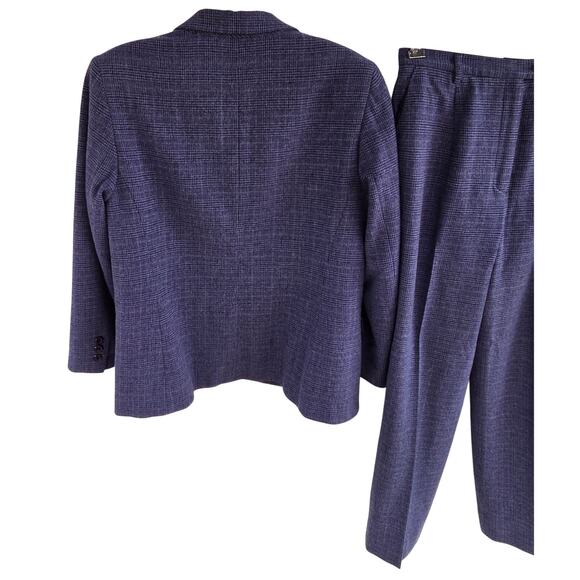 Pendleton VTG 90s Purple Glen Plaid Wool Blazer Jacket  & Pants Suit 10 Petite - Picture 8 of 13